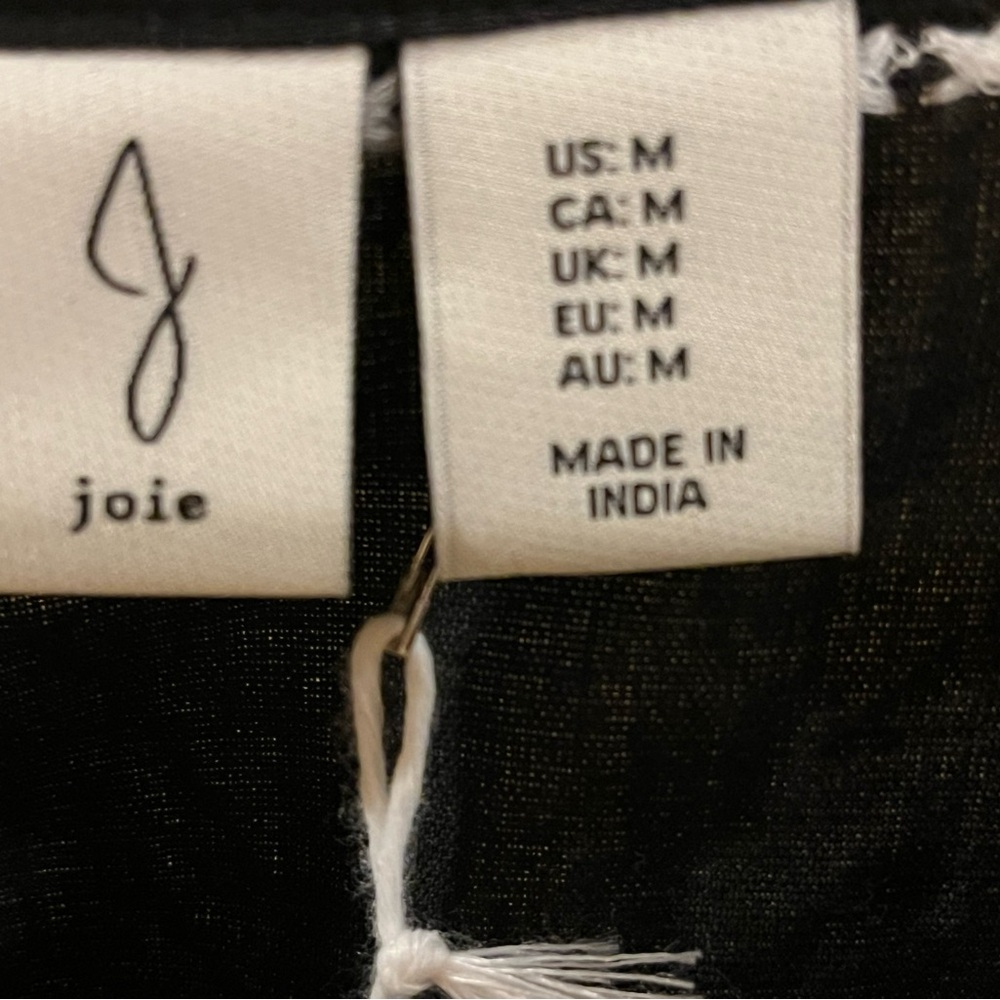 Joie boho blouse w/ floral embroidery. Balloon sleeves. Black, white. M. NWT - Picture 6 of 10
